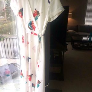 Madison white floral wrap dress